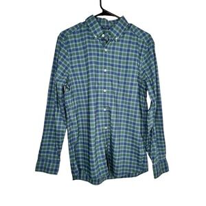 Vineyard Vines OTG Performance Shirt Small Blue Green Plaid brrr Cooling Stretch
